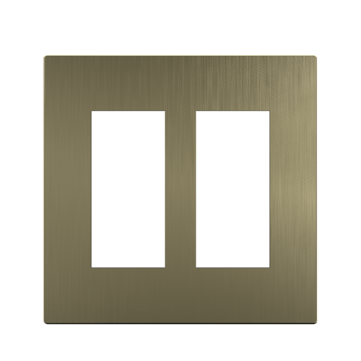 ASCEND FACEPLATE - 2 GANG (BRUSHED BRASS)