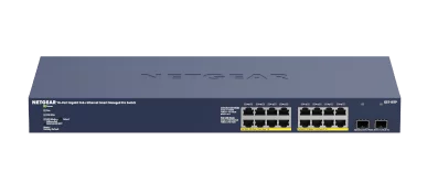 16-Port Gigabit Ethernet PoE+ Smart Switch w/ optional Cloud/Remote Management and 2 SFP ports (180W).