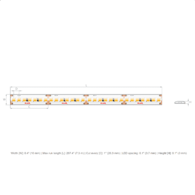 KLUS 2.8W/FT 2700K STATIC WHITE GEL COATED