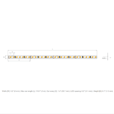 KLUS 5.6W/FT 10MM WIDE 3500K STATIC WHITE TAPE