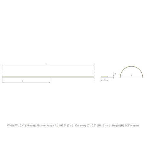 KLUS 5.8W/FT ENCAPSULATED IP65 UP/DOWN BEND TAPE