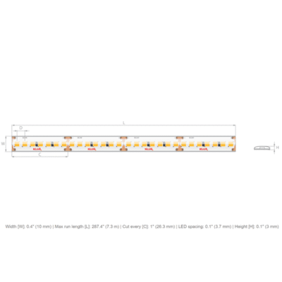 KLUS 2.8W/FT 4000K STATIC WHITE GEL COATED
