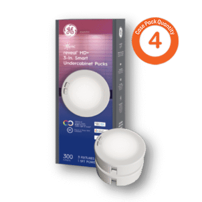 FULL COLOR + DAYLIGHT MODE UNDERCABINET LIGHT PUCK (CASE-4X3PK)